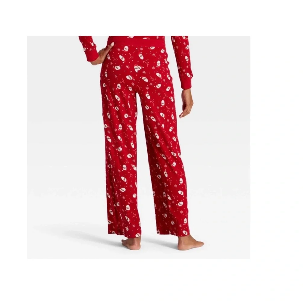 Wondershop Red Christmas Pajama Pants White Snowflakes Candy Cane Santa Claus XS - Picture 2 of 10
